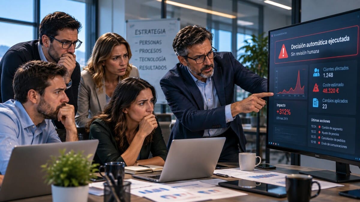IA tomando decisiones inesperadas en procesos empresariales